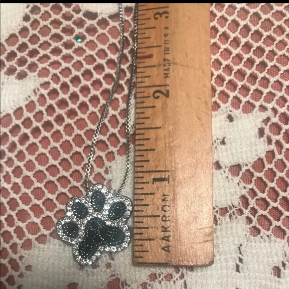 HOST PICK! Black&white crystal pawprint necklace - Picture 4 of 5